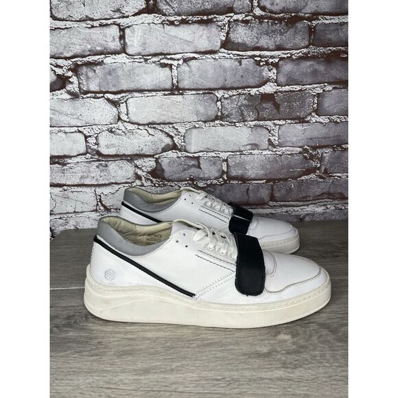 Gamma 4 True Alma Mater White Leather Strap Lace Up Shoes  display picture 2